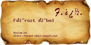 Fürszt Ábel névjegykártya
